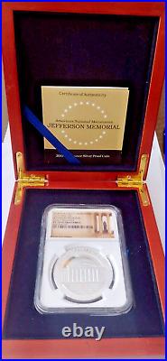 Pf 70 Silver Ultra Cameo Numbered Proof & Coa Ngc 2015 Jefferson Memorial