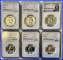RARE 1955 1964 NGC PR68 Franklin & Wash Silver Collection 20 Beautiful Coins
