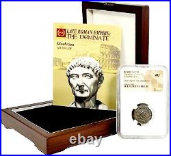 Roman Emperor Diocletian Coin NGC Certified AU, With Beautiful Wood Box & Story
