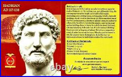 Roman Emperor Hadrian Silver Coin NGC Certified VF & Beautiful Wood Box