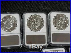 SILVER EAGLE 28 COIN SET 1986 TO 2013 -NGC CERT With (2) BEAUTIFUL STORAGE BOXES