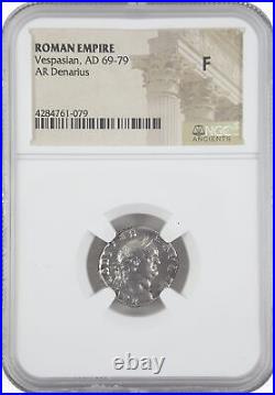 Vespasian Silver Antoninianus Coin NGC Certified (F) Slabbed Beauty